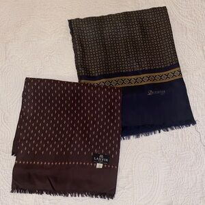Vintage Lanvin & Distinction mens silk and wool scarf lot